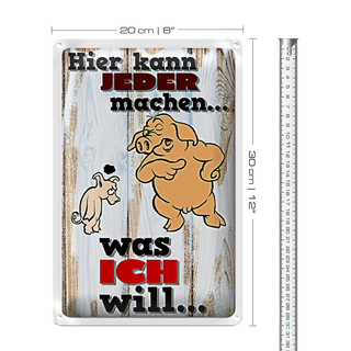 Blechschild Spruch 20x30cm hier kann jeder machen was ich