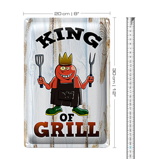 Blechschild Hinweis 20x30cm King of Grill