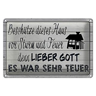 Blechschild Spruch 30x20cm beschütze dieses Haus vor Sturm