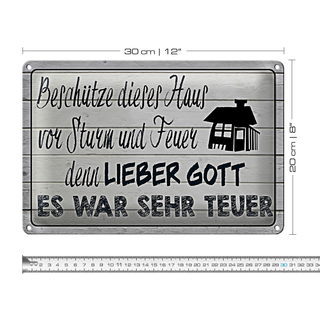 Blechschild Spruch 30x20cm beschütze dieses Haus vor Sturm