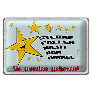 Blechschild Spruch 30x20cm Sterne fallen nicht vom Himmel