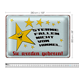 Blechschild Spruch 30x20cm Sterne fallen nicht vom Himmel