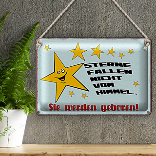 Blechschild Spruch 30x20cm Sterne fallen nicht vom Himmel