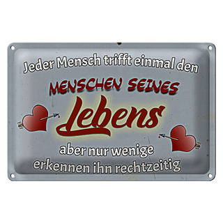Blechschild Spruch 30x20cm Jeder Mensch trifft einmal den