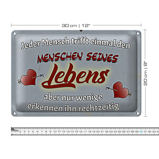 Blechschild Spruch 30x20cm Jeder Mensch trifft einmal den