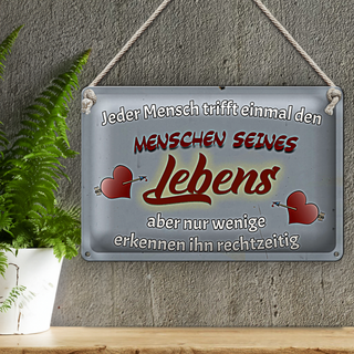 Blechschild Spruch 30x20cm Jeder Mensch trifft einmal den