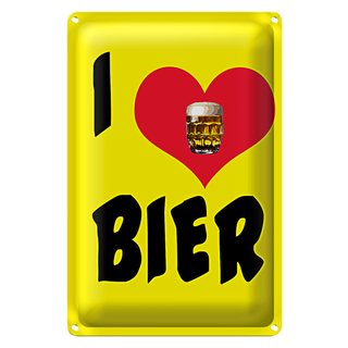 Blechschild 20x30cm I love Bier