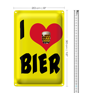 Blechschild 20x30cm I love Bier
