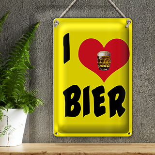 Blechschild 20x30cm I love Bier