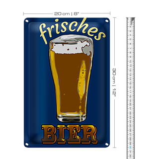 Blechschild 20x30cm frisches Bier Bierglas