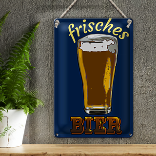Blechschild 20x30cm frisches Bier Bierglas