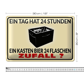 Blechschild 30x20cm ein Tag 24 Std Bier 24 Flaschen