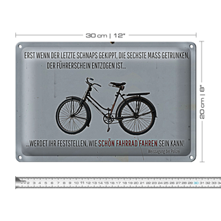 Blechschild Spruch 30x20cm Wenn der letzte Schnaps gekippt