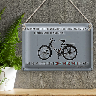 Blechschild Spruch 30x20cm Wenn der letzte Schnaps gekippt