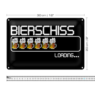 Blechschild 30x20cm Bierschiss Loading 6 Biergläser