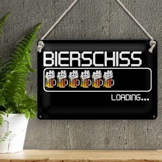 Blechschild 30x20cm Bierschiss Loading 6 Biergläser