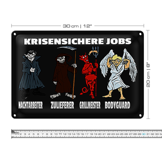 Blechschild Spruch 30x20cm krisensichere Jobs Nachtarbeiter