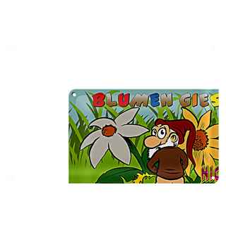 Blechschild Spruch 30x20cm Blumen giessen nicht vergessen