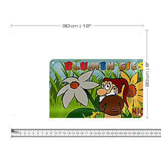 Blechschild Spruch 30x20cm Blumen giessen nicht vergessen