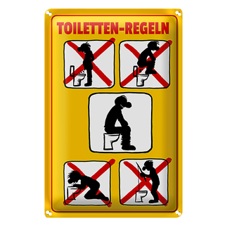 Blechschild Hinweis 20x30cm Toiletten Regeln