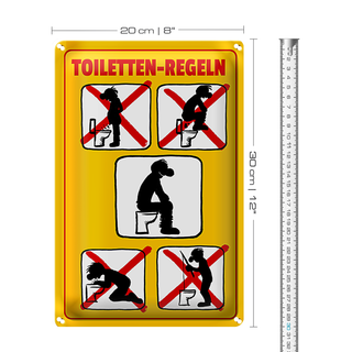 Blechschild Hinweis 20x30cm Toiletten Regeln