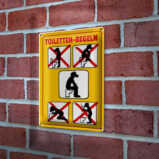Blechschild Hinweis 20x30cm Toiletten Regeln