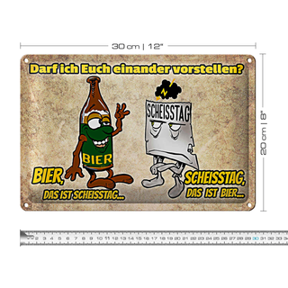 Blechschild 30x20cm darf ich euch vorstellen Bier
