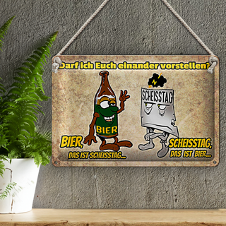 Blechschild 30x20cm darf ich euch vorstellen Bier