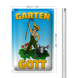 Blechschild Hinweis 20x30cm Garten Gott