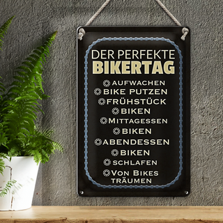 Blechschild Spruch 20x30cm der perfekte Bikertag BIíke