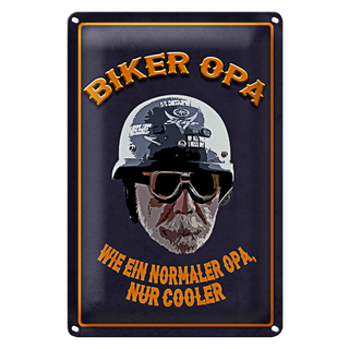 Blechschild Spruch 20x30cm Biker Opa wie ein normaler Opa