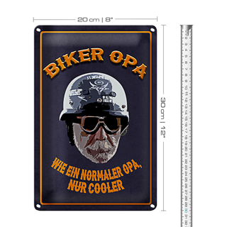 Blechschild Spruch 20x30cm Biker Opa wie ein normaler Opa