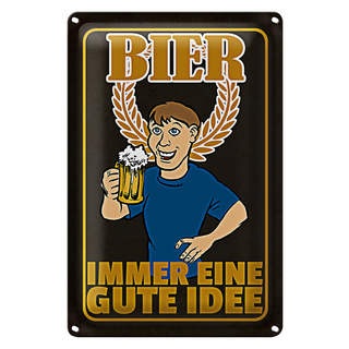 Blechschild 20x30cm Bier immer eine gute Idee