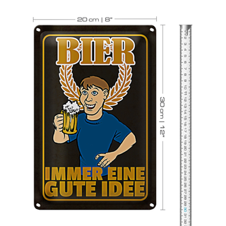 Blechschild 20x30cm Bier immer eine gute Idee