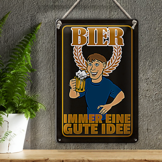 Blechschild 20x30cm Bier immer eine gute Idee