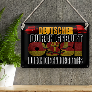 Blechschild Spruch 30x20cm Deutscher durch Geburt Ossi