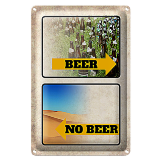 Blechschild 20x30cm Bild Beer No Beer Bier