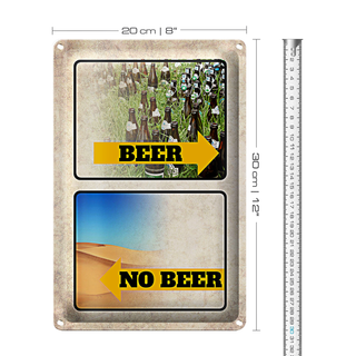 Blechschild 20x30cm Bild Beer No Beer Bier