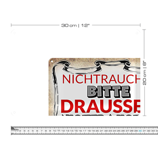 Blechschild Spruch 30x20cm Nichtraucher bitte draußen