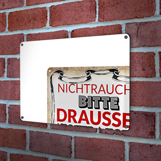 Blechschild Spruch 30x20cm Nichtraucher bitte draußen