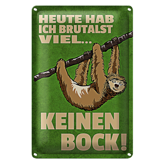 Blechschild Spruch 20x30cm heute habe ich brutalst viel