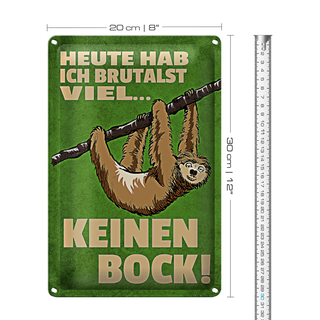 Blechschild Spruch 20x30cm heute habe ich brutalst viel