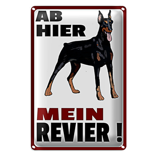 Blechschild Hinweis 20x30cm ab hier mein Revier Hund
