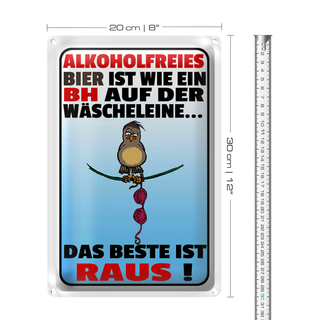 Blechschild Spruch 20x30cm alkoholfreies Bier wie ein BH