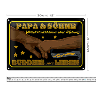 Blechschild Spruch 30x20cm Papa und Söhne nicht immer einer