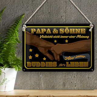 Blechschild Spruch 30x20cm Papa und Söhne nicht immer einer
