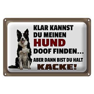 Blechschild Spruch 30x20cm klar kannst du Hund doof finden