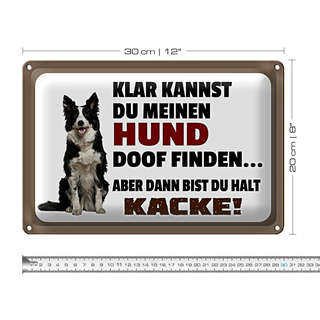 Blechschild Spruch 30x20cm klar kannst du Hund doof finden