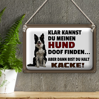 Blechschild Spruch 30x20cm klar kannst du Hund doof finden