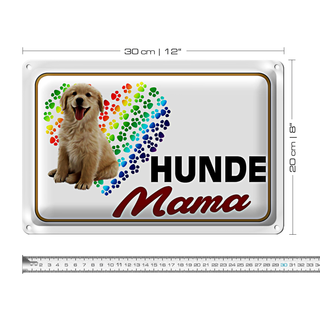 Blechschild Spruch 30x20cm Hunde Mama Herz